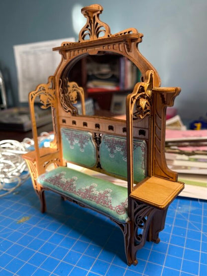 Green Mirrored Settee